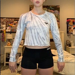 Long Sleeve Tie Dye PINK crop top